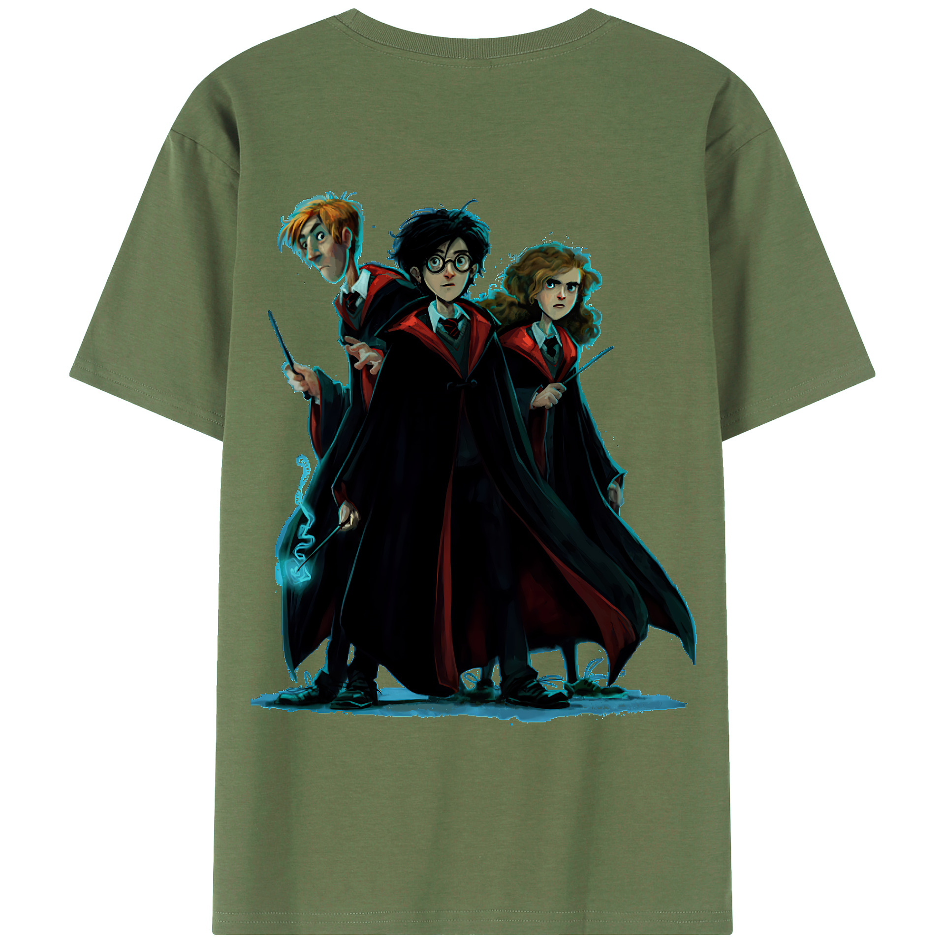 （画像用） Harry Potter ハリー・ポッターシリーズ 綿100％ メンズ半袖Tシャツ（バックプリント） 通気性